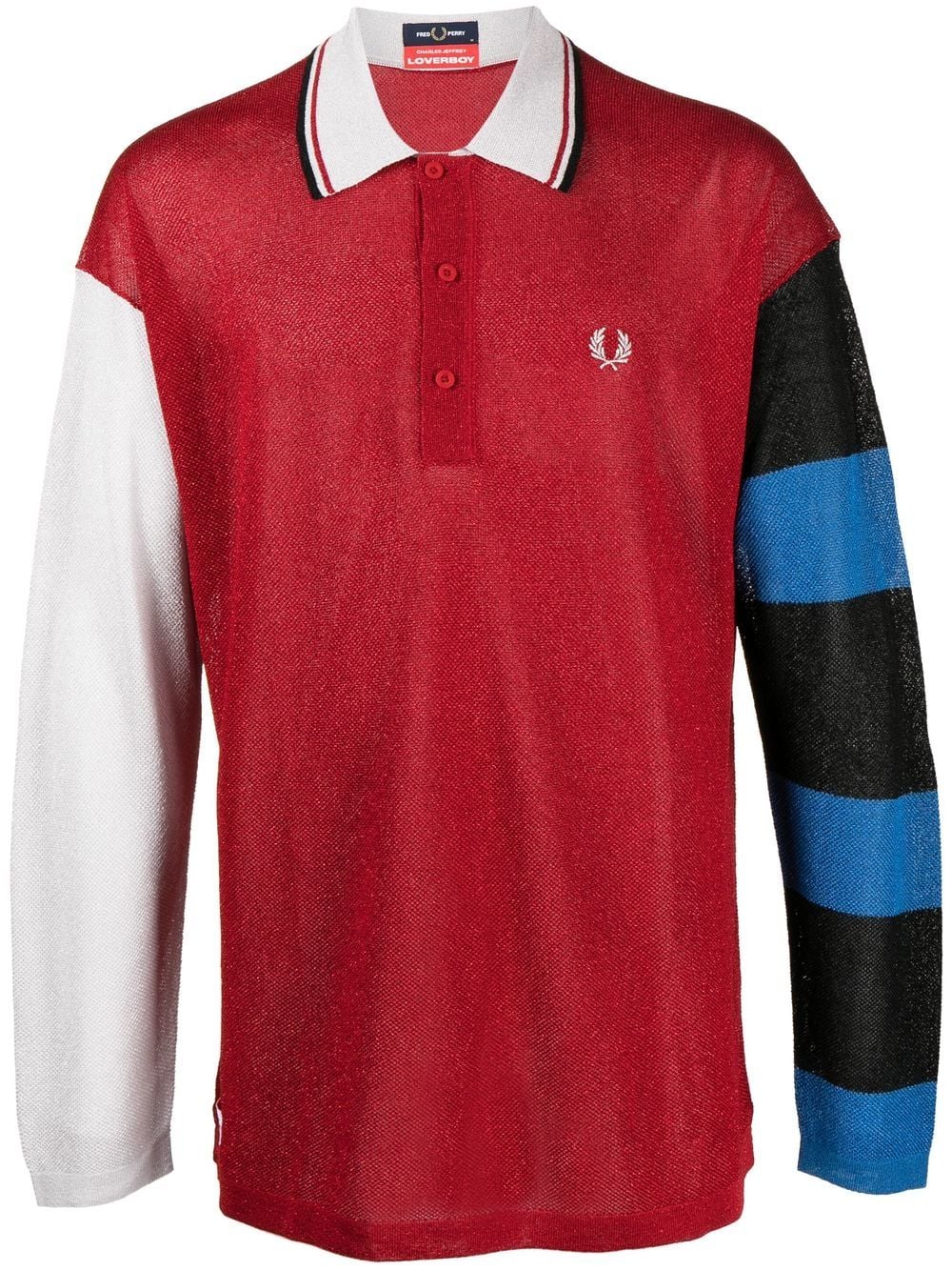Fred Perry x Charles Jeffery Loverboy Glitter Knitted Rugby Shirt