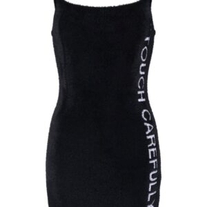 Off-White slogan detail fuzzy mini dress