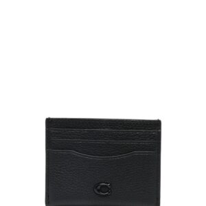 Coach logo-plaque leather card holder