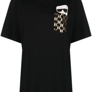 Karl Lagerfeld  Ikonik Karl monogram-pocket T-shirt
