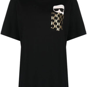 Karl Lagerfeld  Ikonik Karl monogram-pocket T-shirt