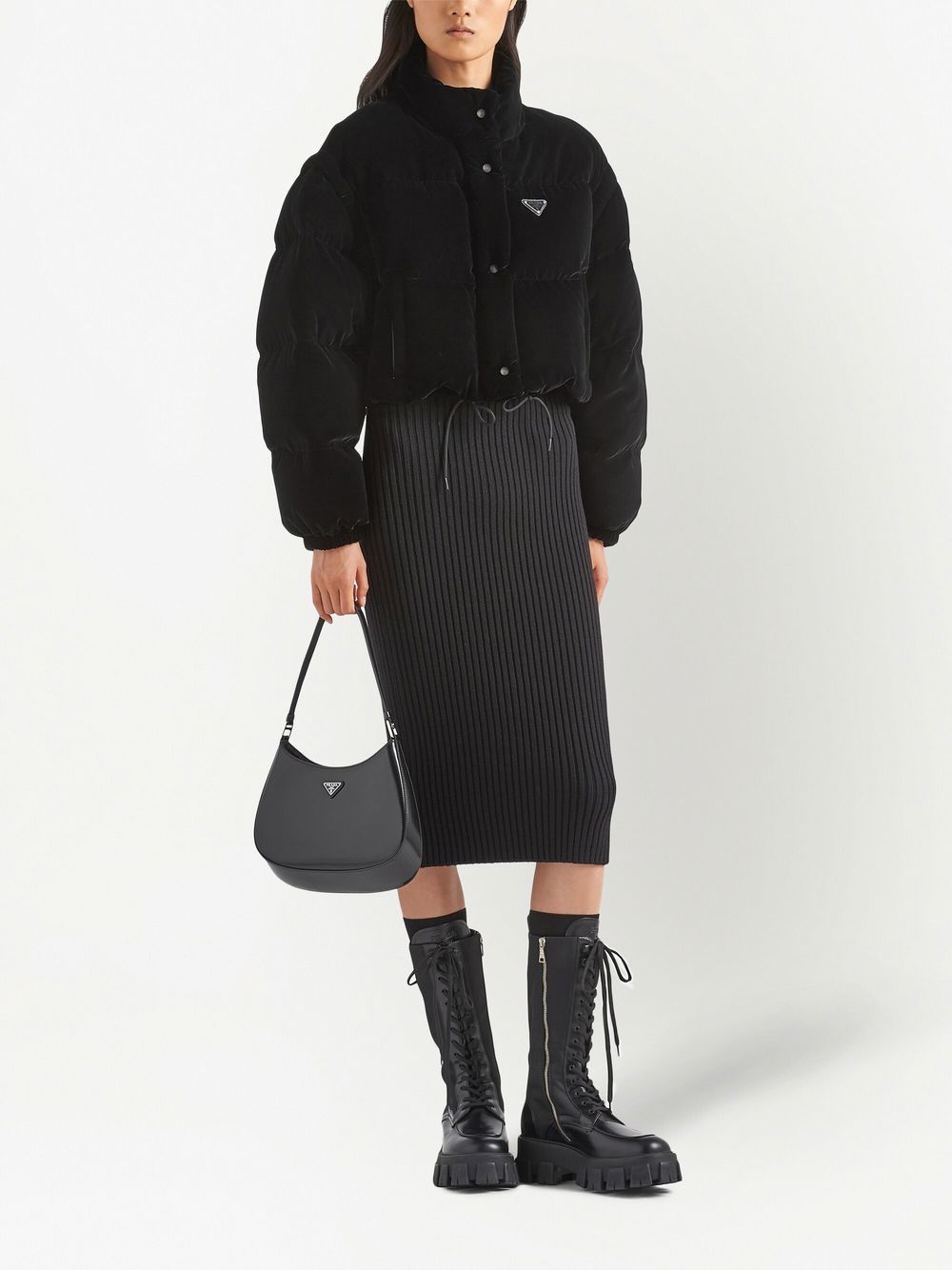 Prada convertible velvet down jacket - Image 2