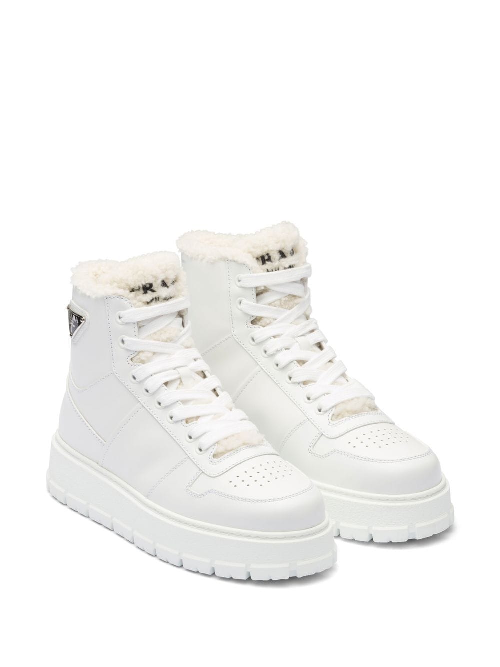 Prada logo-plaque high-top sneakers - Image 2