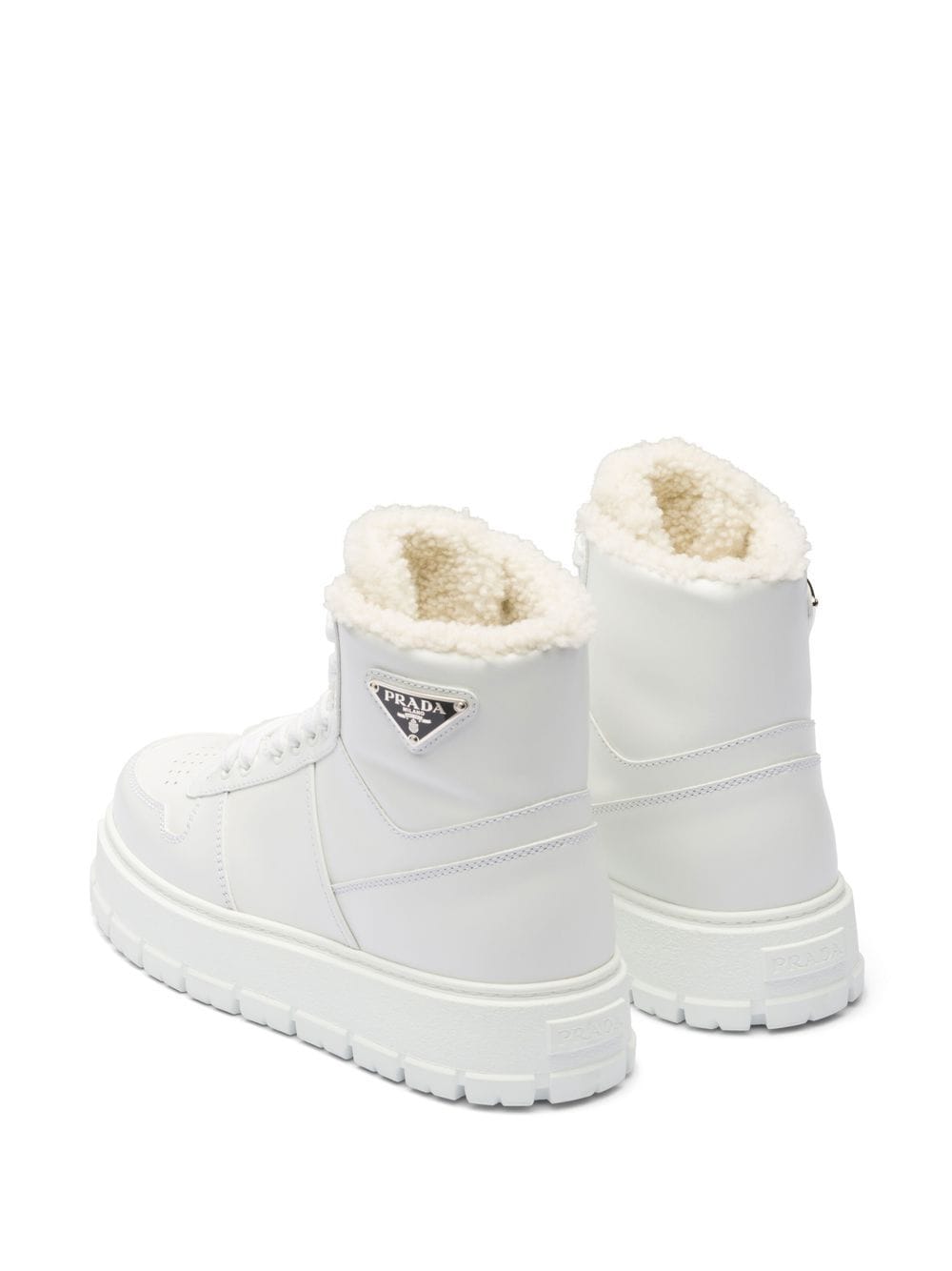 Prada logo-plaque high-top sneakers - Image 3