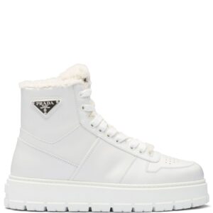 Prada logo-plaque high-top sneakers