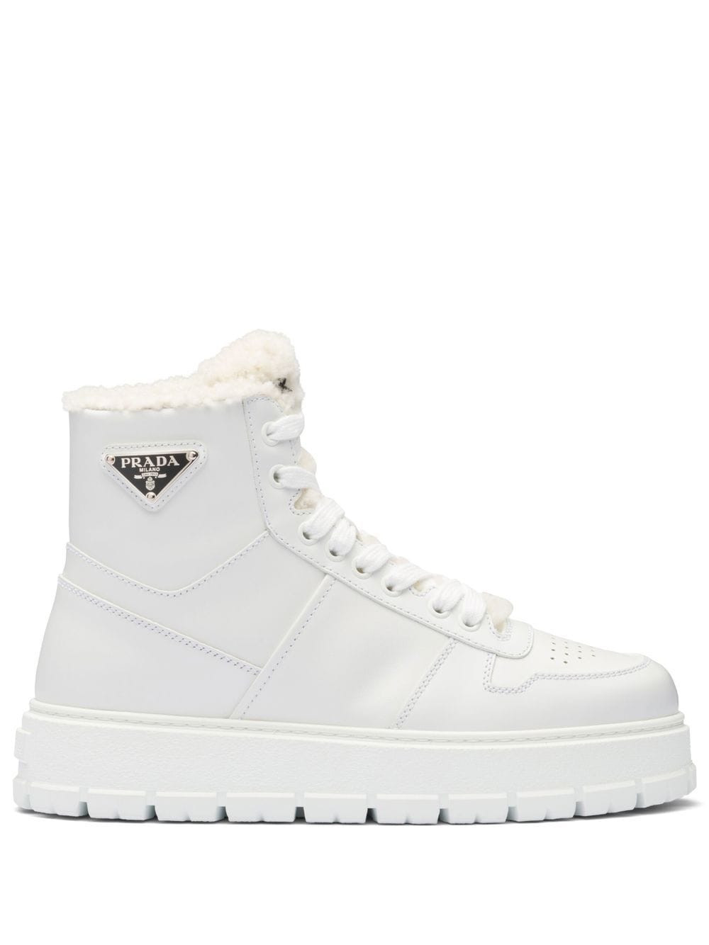 Prada logo-plaque high-top sneakers