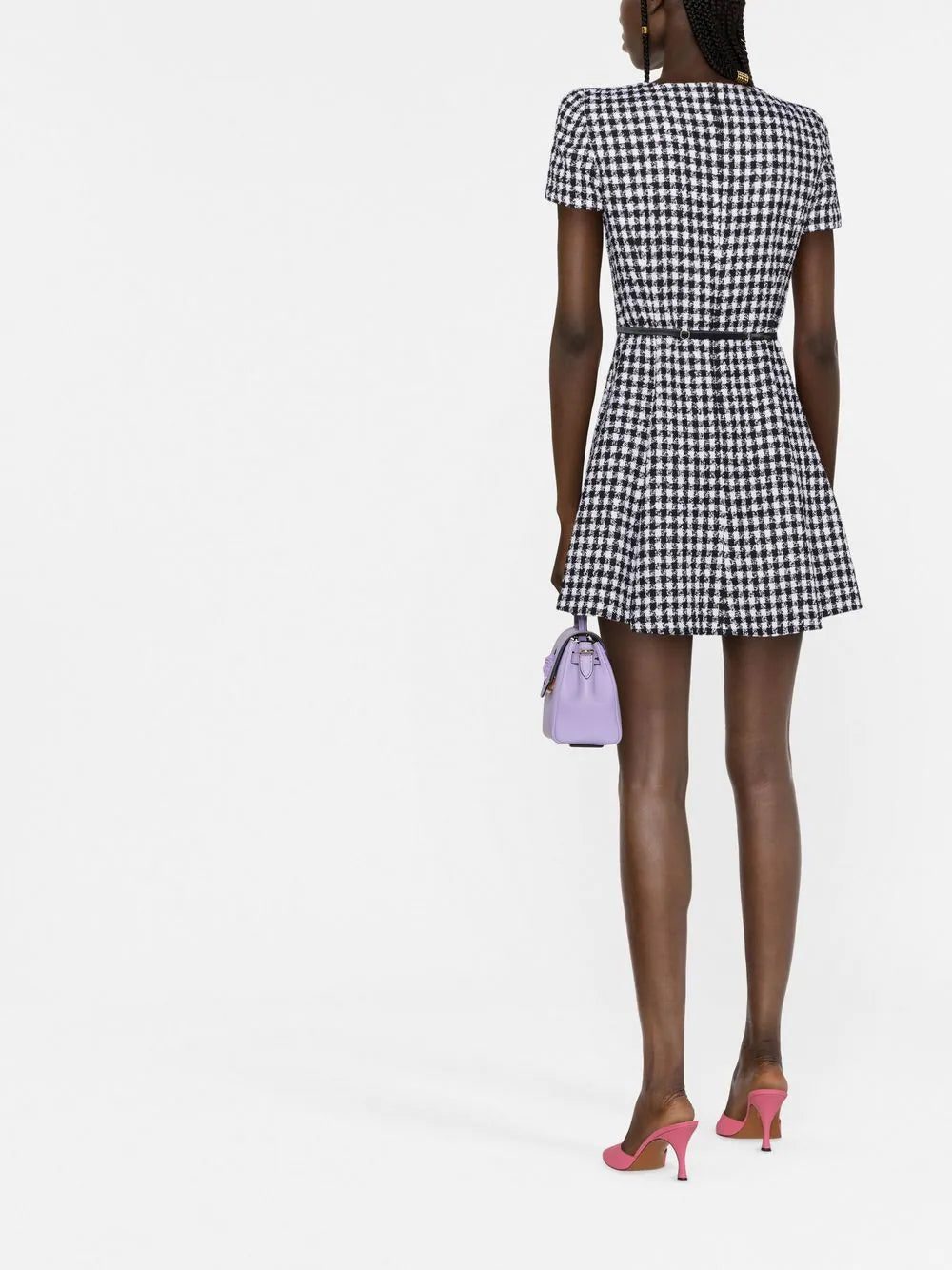 Versace belted houndstooth dress - Image 4