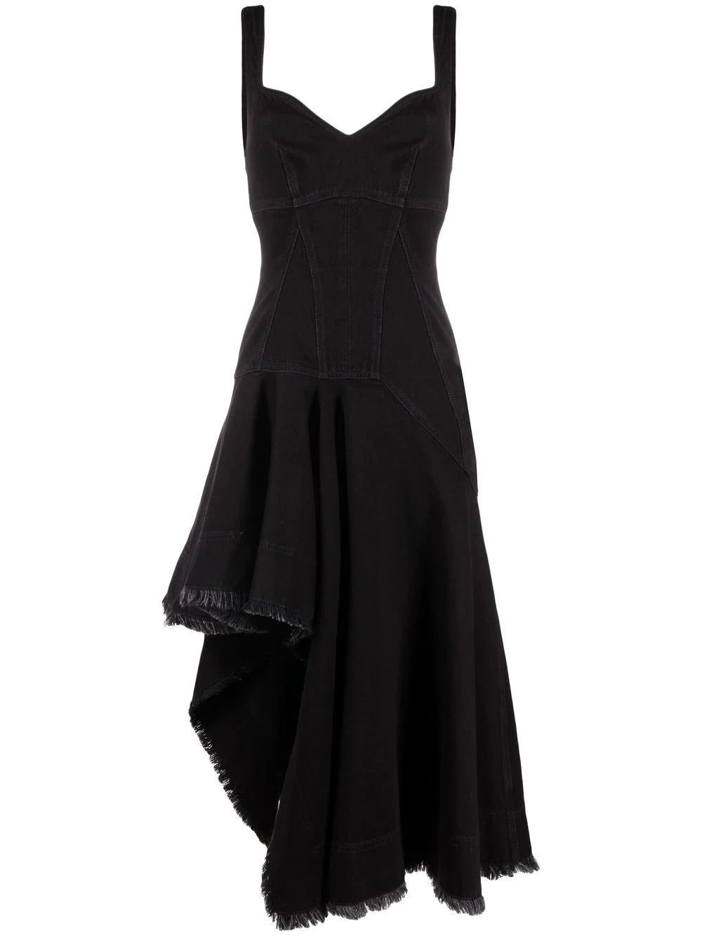 Alexander McQueen asymmetric denim dress