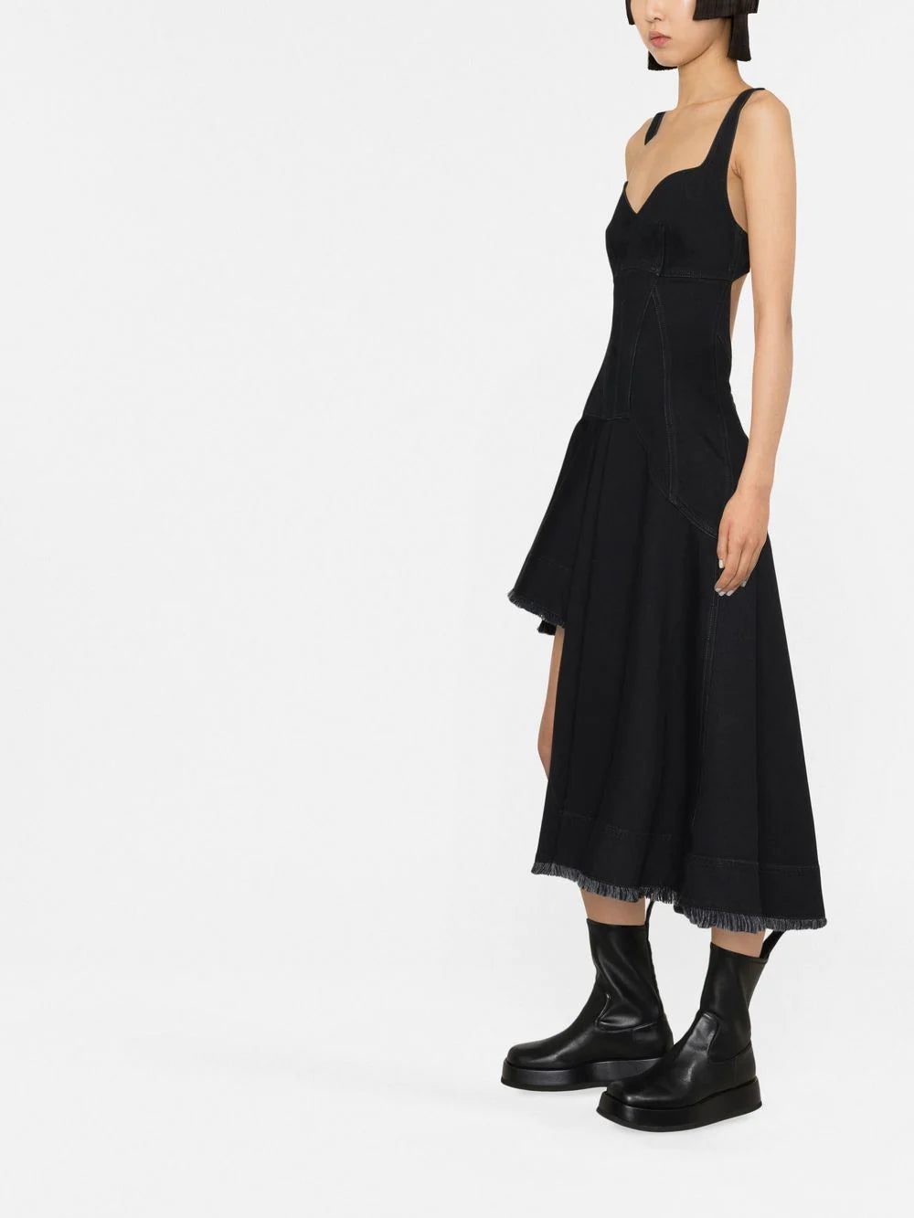 Alexander McQueen asymmetric denim dress - Image 3