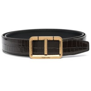Tom Ford Scored T crocodile-embossed belt