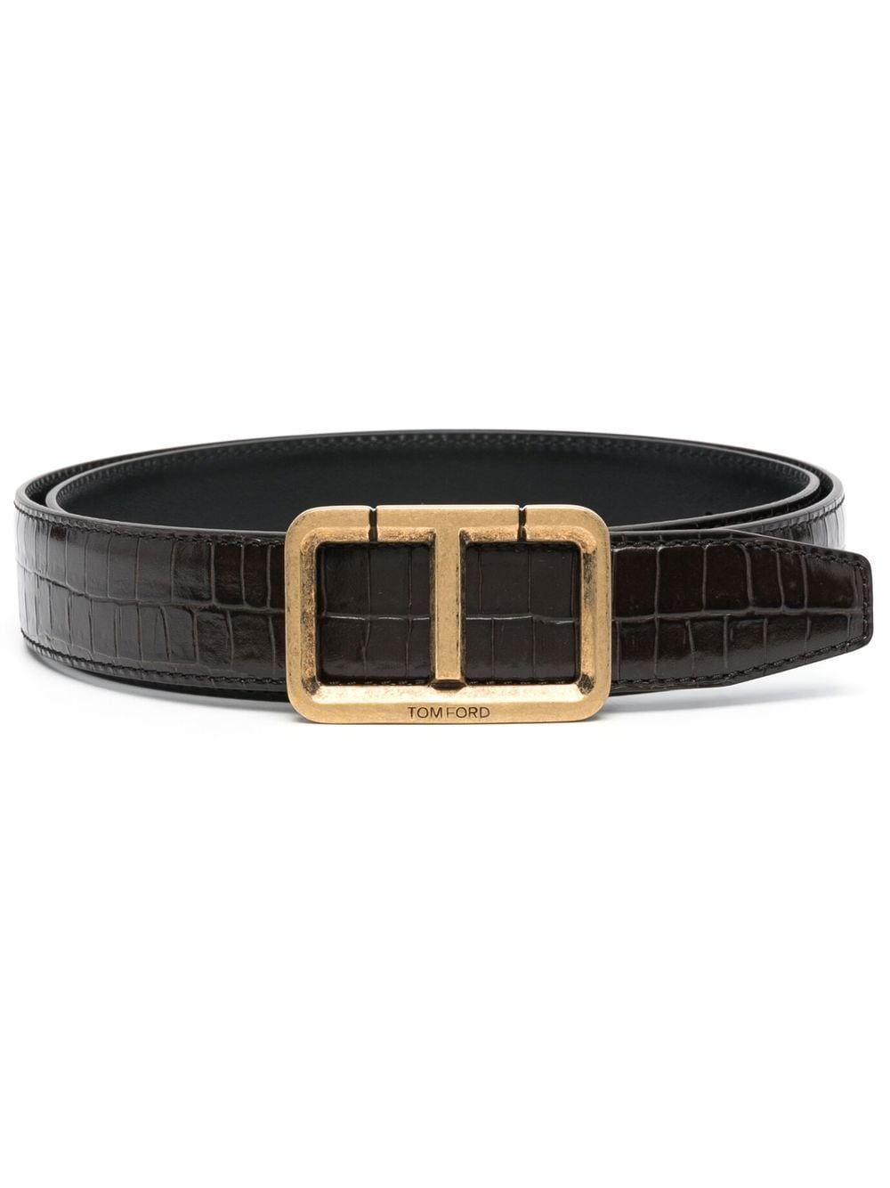 Tom Ford Scored T crocodile-embossed belt