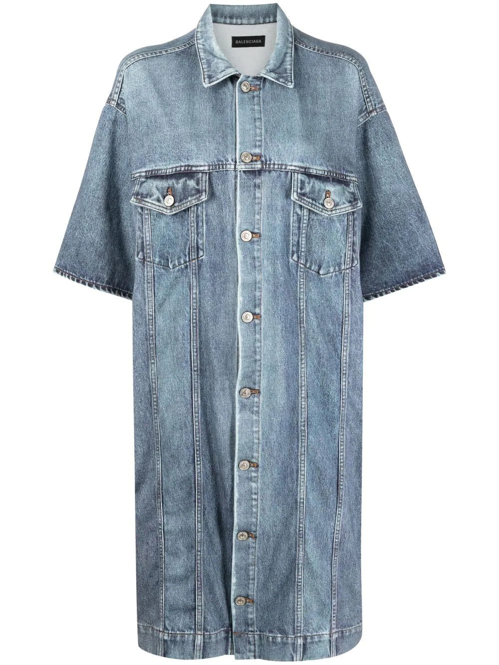 Balenciaga trompe l'oeil-print midi dress