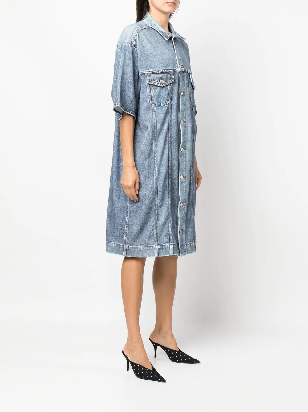 Balenciaga trompe l'oeil-print midi dress - Image 3