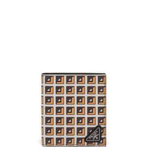 Prada logo-plaque leather wallet