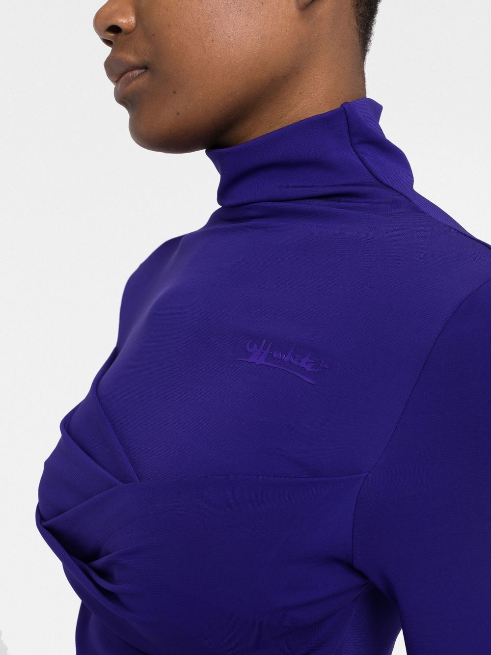 Off-White ruched long-sleeve mini dress - Image 3