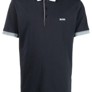 BOSS  embroidered-logo detail polo shirt