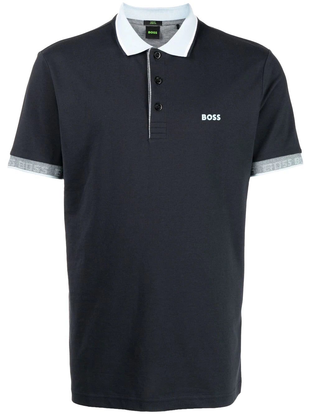 BOSS embroidered-logo detail polo shirt