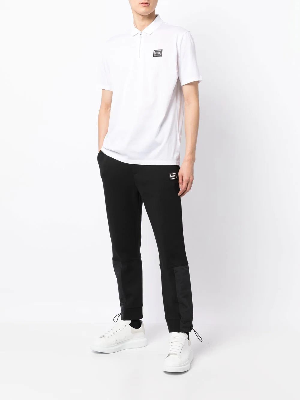 Hugo logo-plaque zip-up polo shirt - Image 2