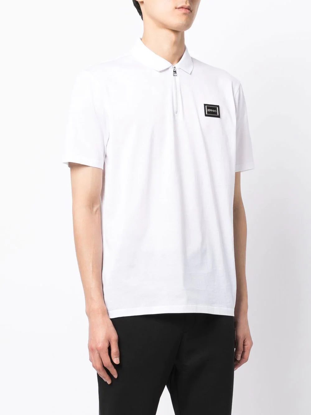 Hugo logo-plaque zip-up polo shirt - Image 3