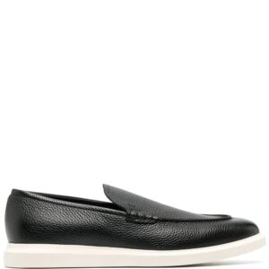 BOSS  textured leather slip-on loafers