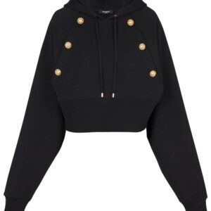 Balmain  decorative-buttons organic-cotton hoodie