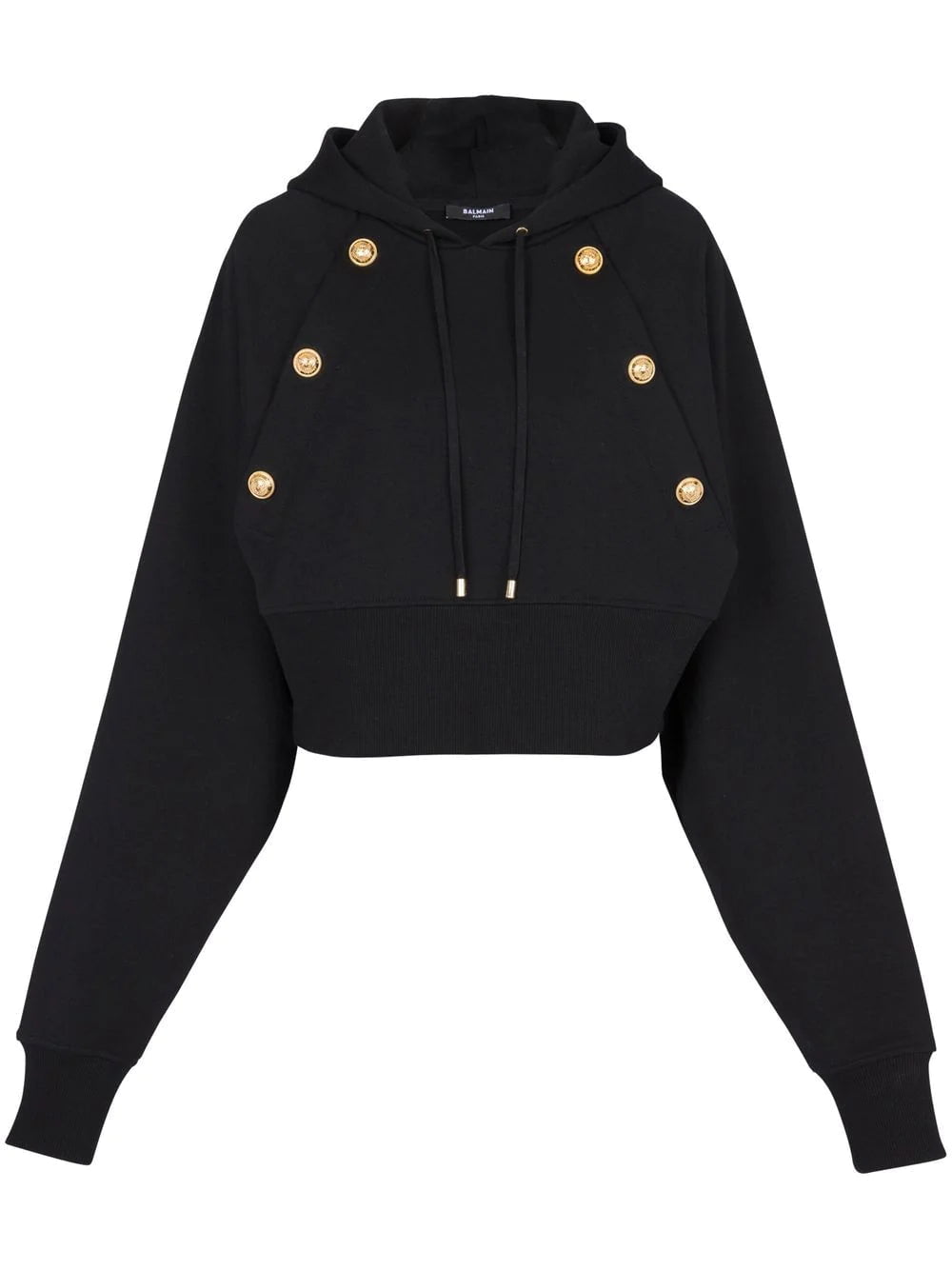 Balmain decorative-buttons organic-cotton hoodie