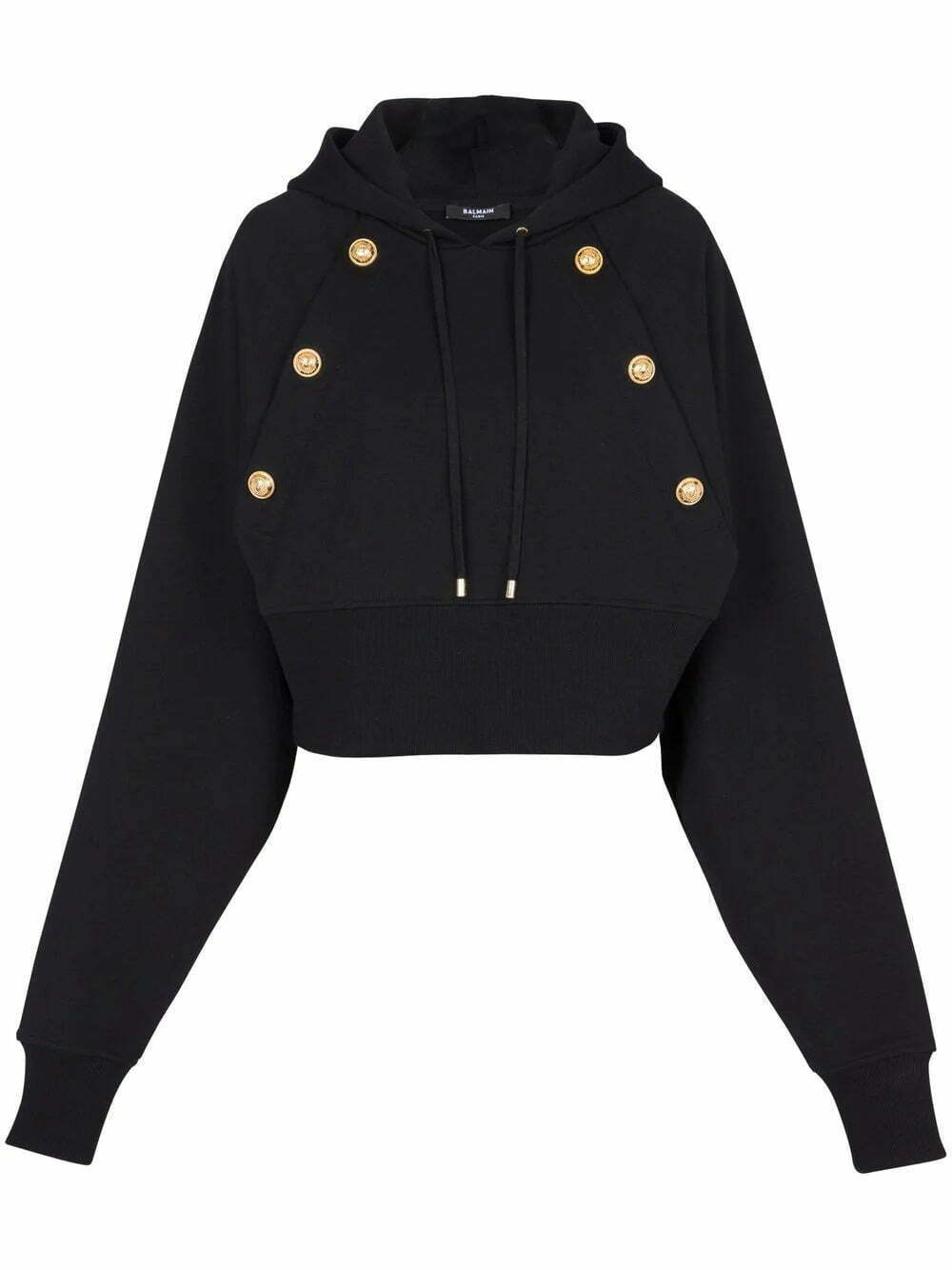 Balmain decorative-buttons organic-cotton hoodie