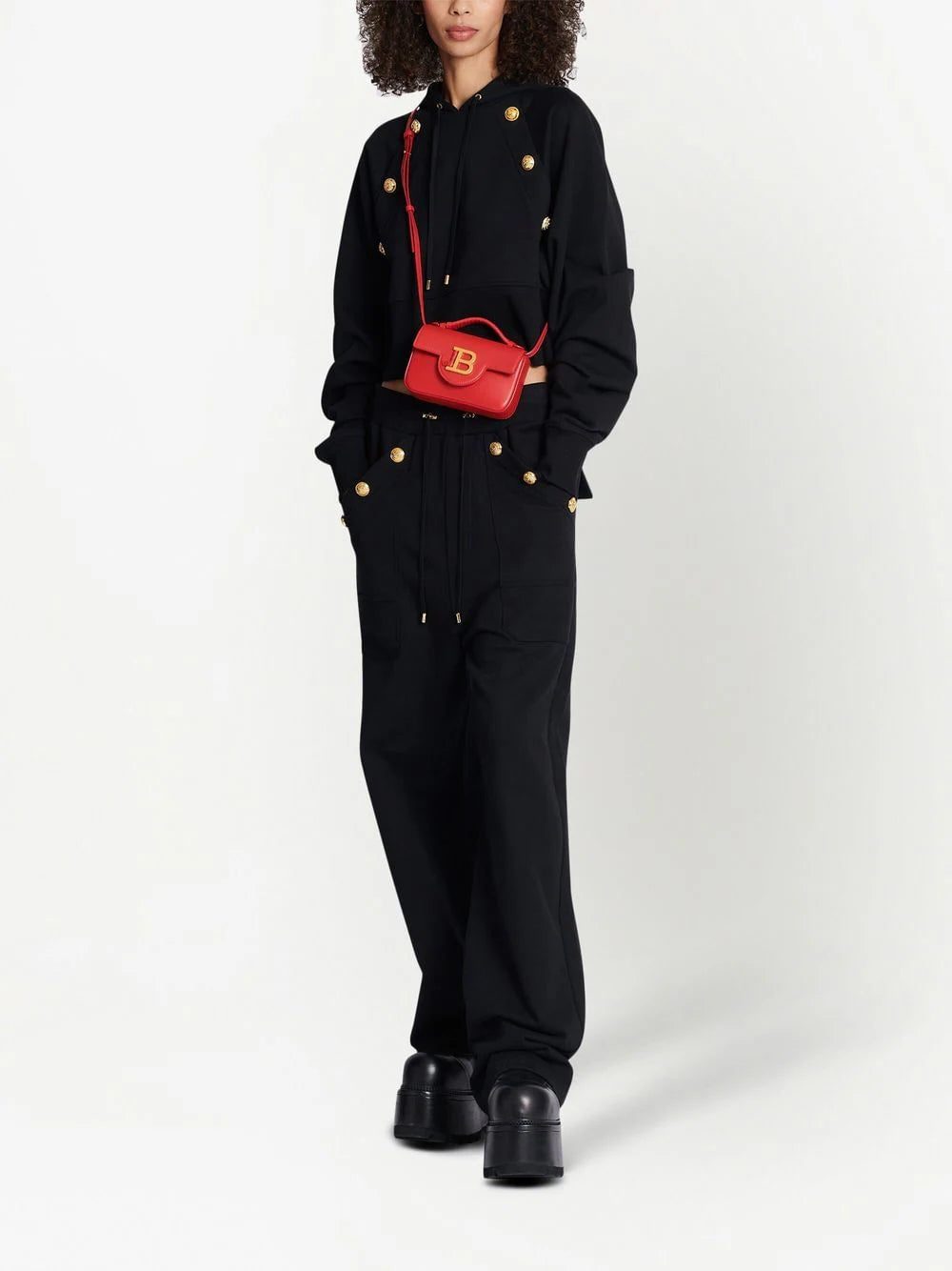 Balmain decorative-buttons organic-cotton hoodie - Image 2