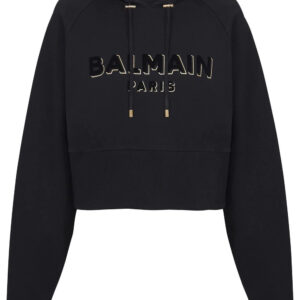 Balmain  logo-print cotton hoodie