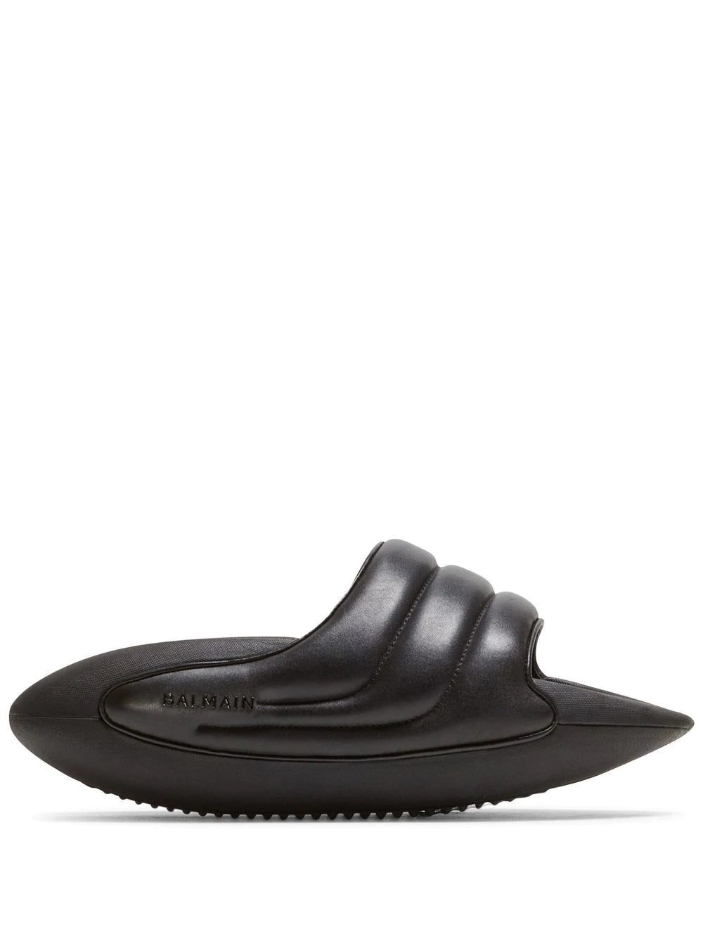 Balmain B-IT quilted platform slides