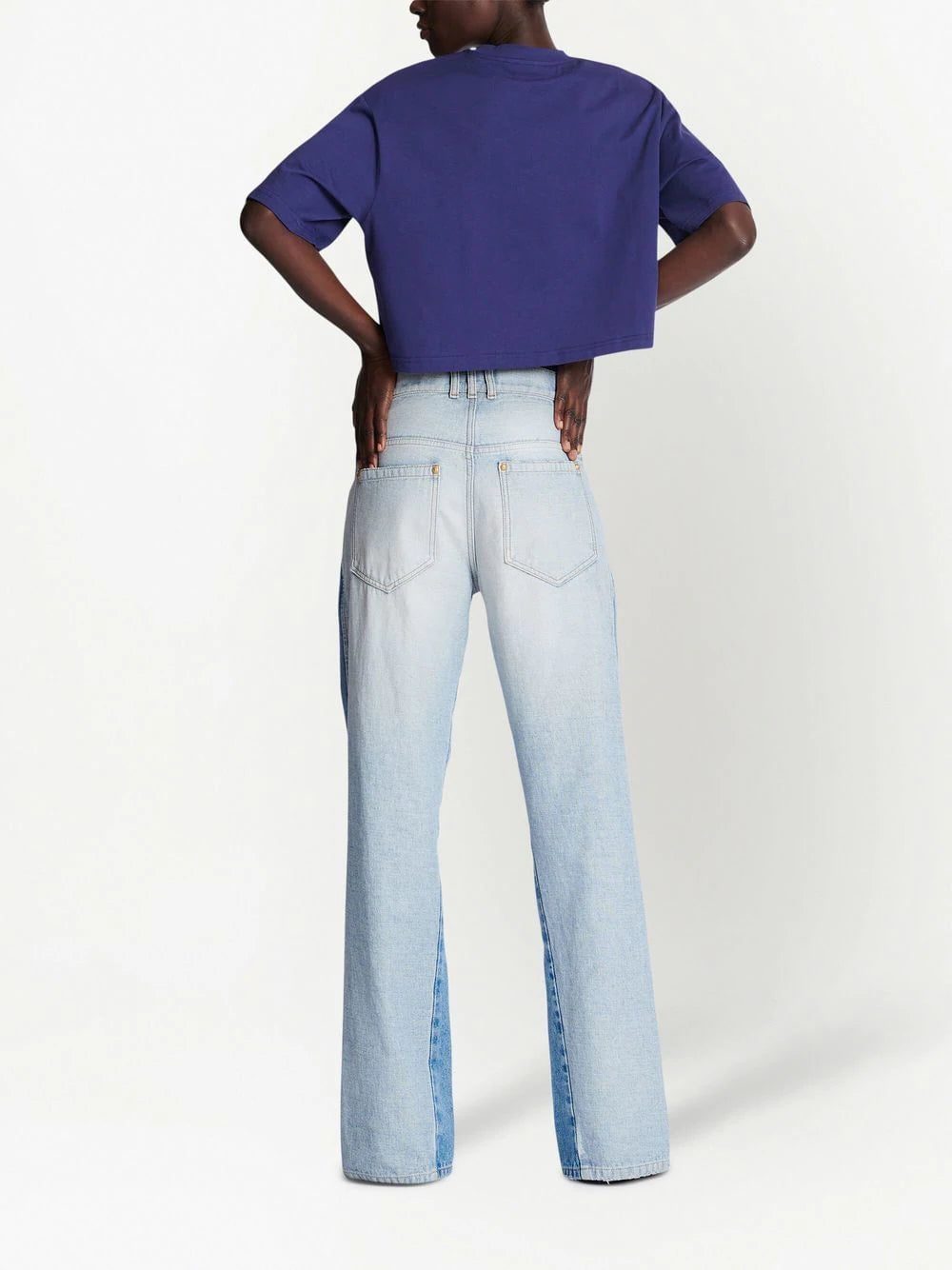 Balmain logo-print cropped T-shirt - Image 4