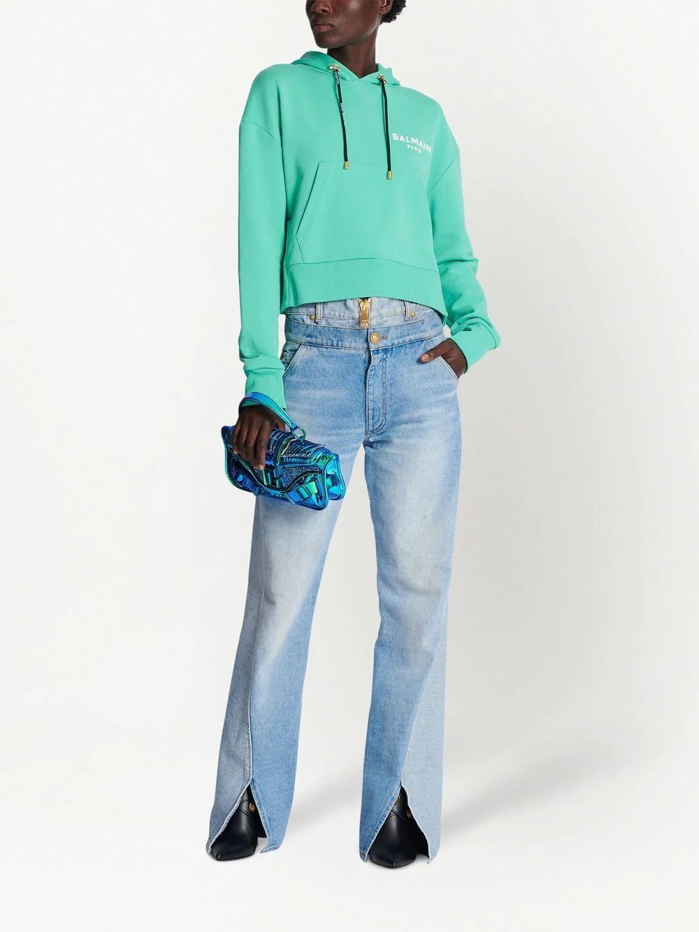 Balmain chest logo-print detail hoodie - Image 2