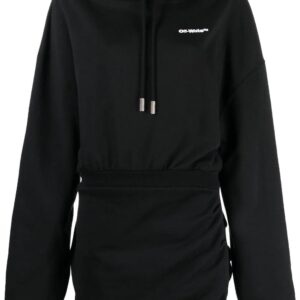 Off-White logo-embroidered hoodie dress