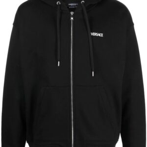 Versace  logo-print zip-fastening hoodie