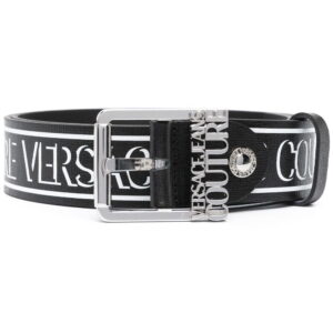 Versace logo-tape leather belt