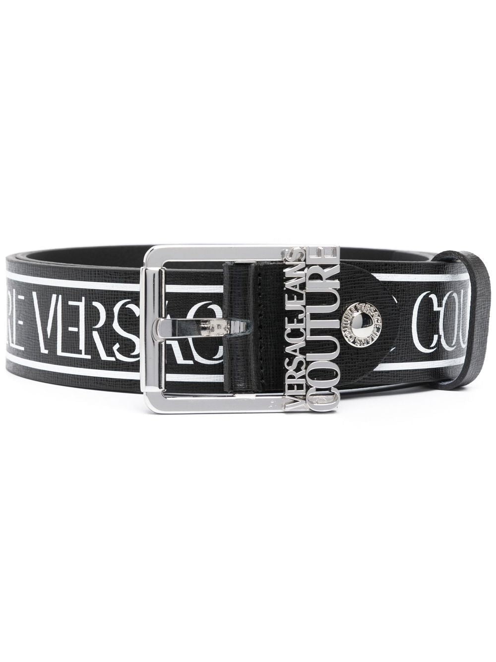 Versace logo-tape leather belt