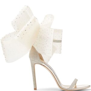 Jimmy Choo  Aveline 100mm bow-embellished sandals
