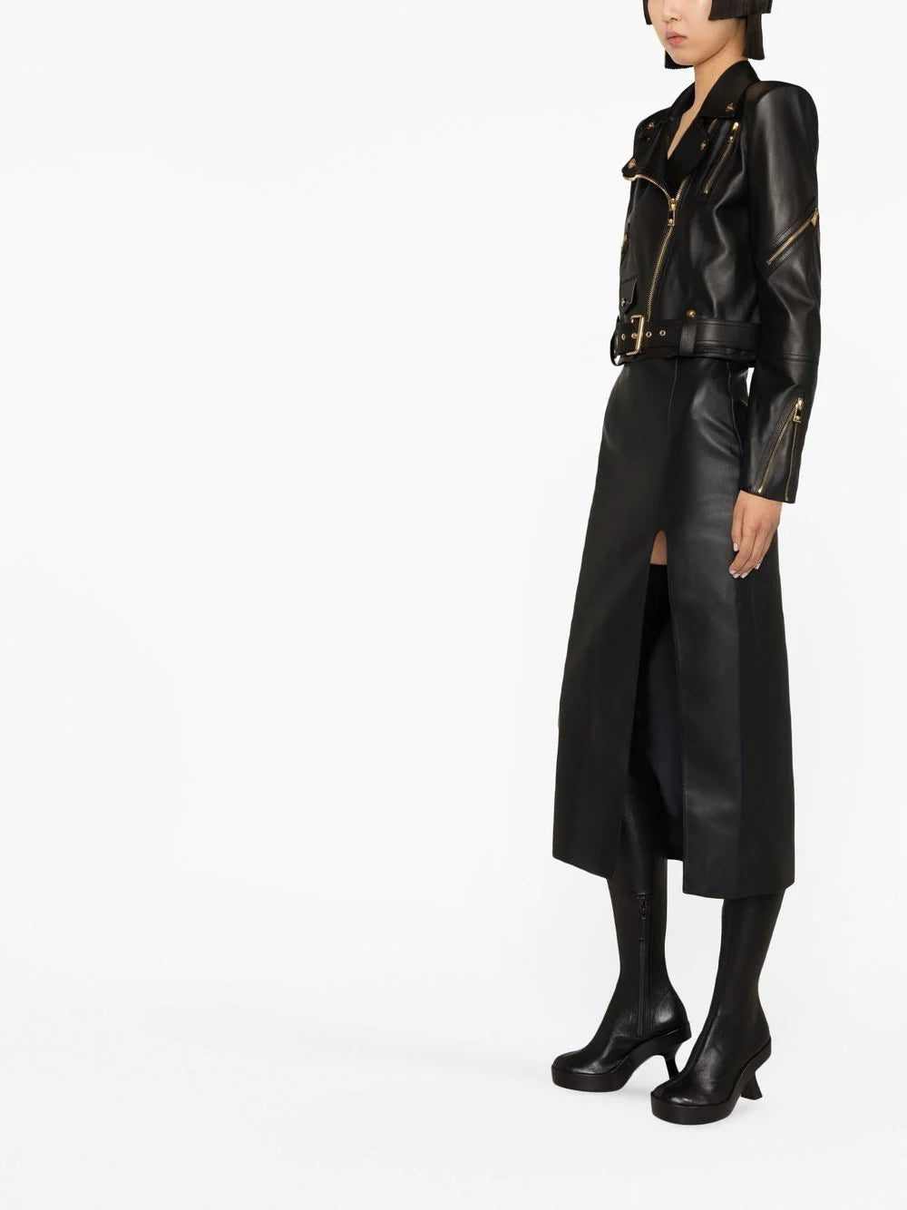 Versace polished-finish long-sleeve dress - Image 3