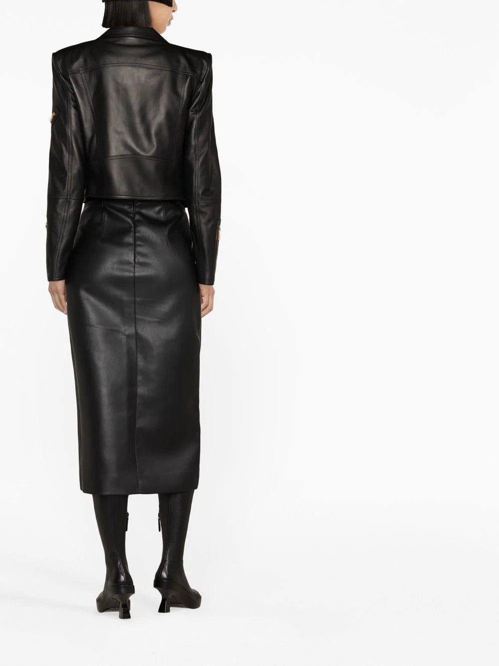 Versace polished-finish long-sleeve dress - Image 4