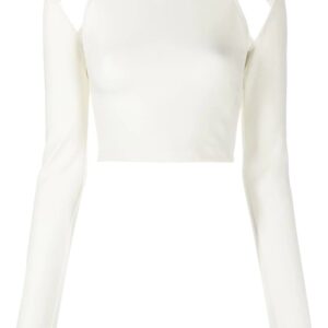 Off-White  logo-print cut-out detail cropped top