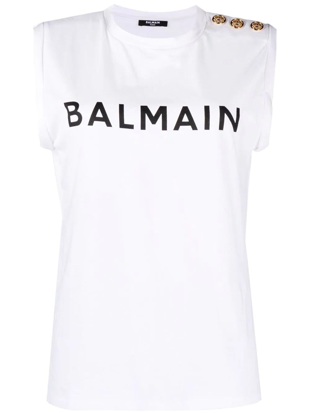 Balmain logo-print sleeveless T-shirt
