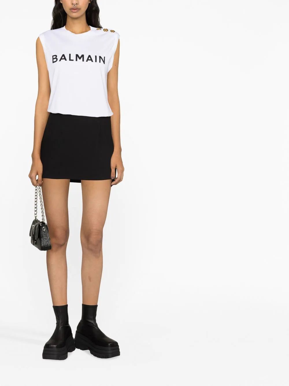 Balmain logo-print sleeveless T-shirt - Image 2