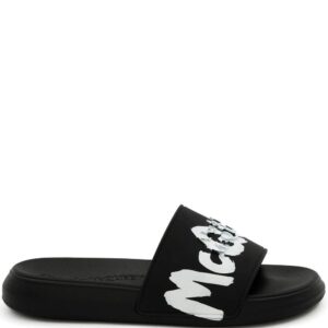 Alexander McQueen embossed-logo detail slides