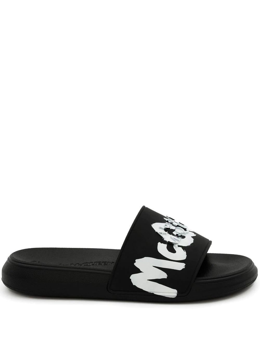 Alexander McQueen embossed-logo detail slides