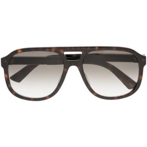Gucci Eyewear pilot-frame logo-plaque sunglasses