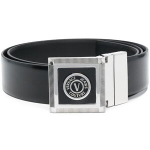 Versace logo-buckle leather belt