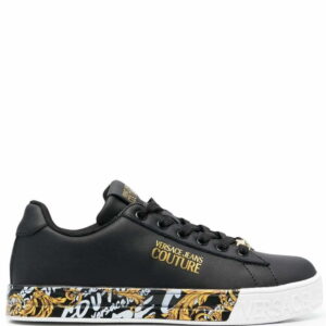 Versace Jeans Couture  logo-print leather sneakers