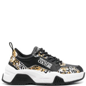 Versace Logo Brush Couture-print sneakers