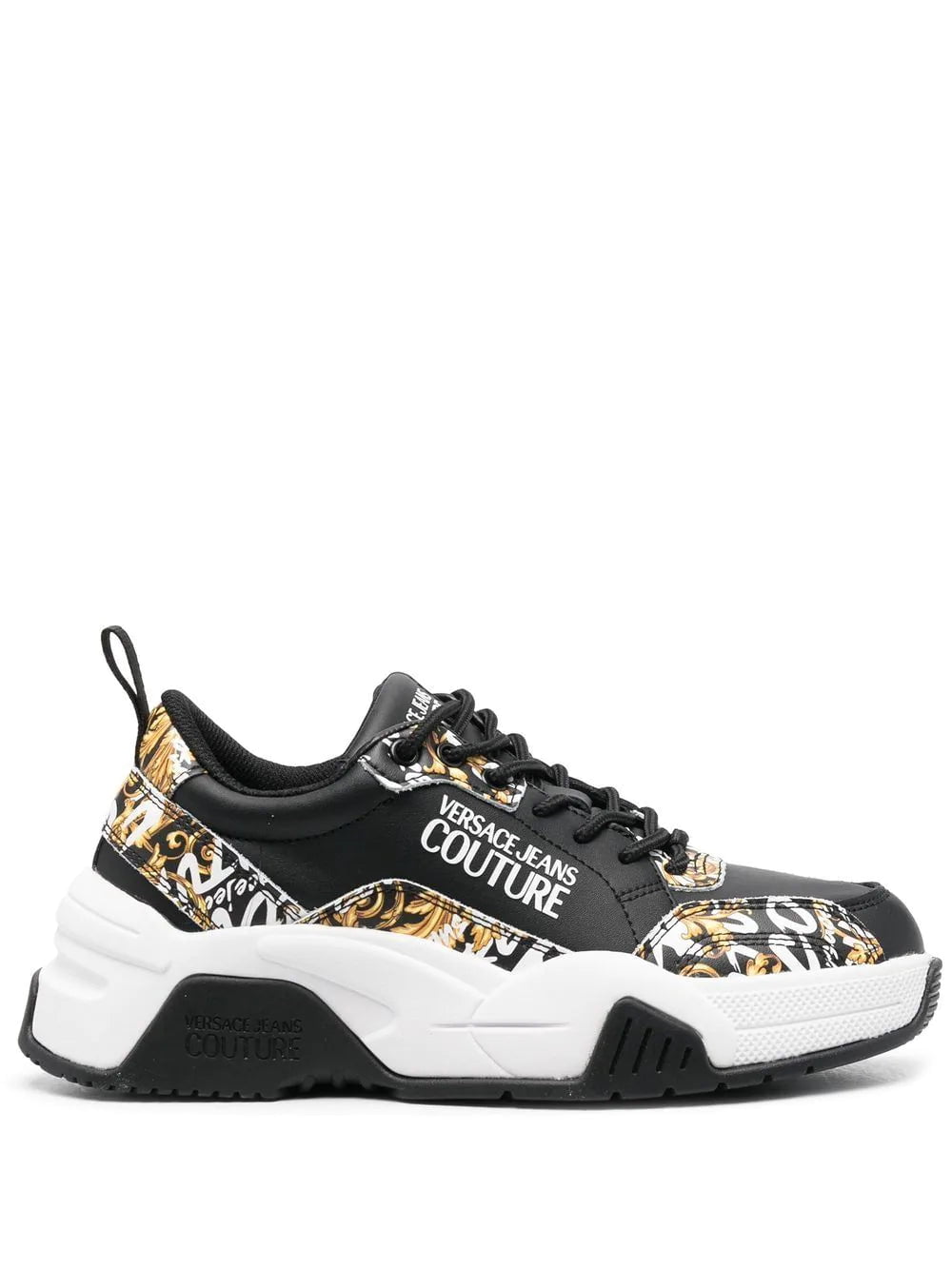 Versace Logo Brush Couture-print sneakers