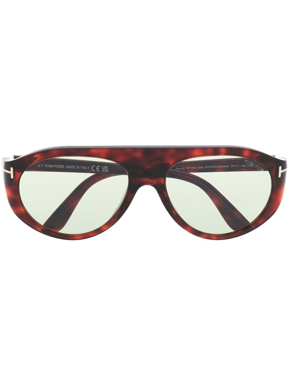 Tom Ford Eyewear tortoiseshell-effect round-frame sunglasses
